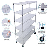 ZUN 6 Tier 6000lbs Capacity NSF Metal Shelf Wire Shelving Unit, Heavy Duty Adjustable Storage Rack with W465142130