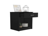 Nightstand 21"H, One Drawer, Low Shelf, Superior Top, Black B097132927