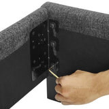 King Size Grey Squares Upholstered Platform Bed B108P160259