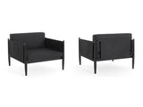 DAWSON OUTDOOR PATIO 2PCS BLACK ALUMINUM CLUB CHAIR N775P247810B