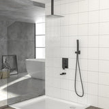 Shower System with Waterfall Tub Spout,16 Inch Ceiling Mount Square Shower System with Rough-in W124381949