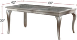 Traditional Dining Table Rectangle Table Silver Hue 1pc Dining Table Glass Insert Dining Room B011P322613