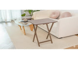 5-Piece Rubberwood Folding TV Tray Table Set of 4 with Storage Rack, Rustic Gray 64887984