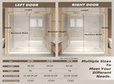 56-60" x 76" H Frameless Sliding Shower Door, 5/16" Clear Tempered Glass, Stainless Steel W1675P412316