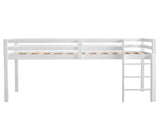 Elevated Cross Bracing Straight Ladder Twin Pine Wooden Bed White 69928690
