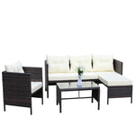 ZUN Outdoor patio Furniture sets 4 piece Conversation set wicker Ratten Sectional Sofa With Seat 86340965