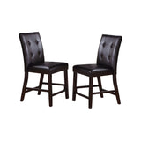 Leroux Upholstered Counter Height Chairs in Espresso Finish, Set of 2 SR011144