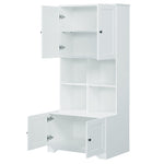 ZUN Tall and Wide Bathroom Floor Storage Cabinet, Bathroom Storage Unit, Freestanding Cabinet with 4 N725P179705K