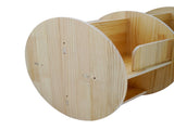 2-Layer Rotating Bookcase 360 Rotating Display Rack Pine Wood Rotating Bookshelf 56430812