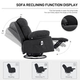 ZUN Modern Chenille Recliner Chairs Swivel Massage Rocker Recliner with Heat W1692P154176