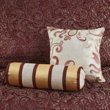 5 Piece Jacquard Bedspread Set with Throw Pillows Burgundy Queen B035129012