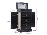 Jewelry Armoire with Mirror, 7 Drawers & 24 Necklace Hooks, 2 Side Swing Doors 65917753