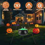 Halloween Witch Cauldron Decoration Set, Metal Tripod with Skeleton & 2 String Lights, Easy Install 91167245
