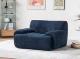 42" Wide Modern Upholstered Chenille Vertical Stripes Accent Chair, Boneless Single Sofa Chair, W3118P453258