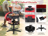 Red 1200W Electric BBQ Grill with Double-Zone Cooking, 2-in-1 Freestanding & Countertop Grill for 63293841