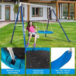 ZUN Kids Metal Swing Set for Backyard Outdoor Playground Two Functional Swing Set For Kids Outdoor W1262P168481