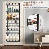 6-Tier Over the Door Pantry Organizer, Large Metal Door Spice Rack, Hanging Heavy-Duty Pantry Door 68119486