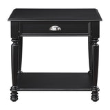 Classic Design Black Finish End Table with Drawer and Bottom Shelf Wooden Traditional Living Room B011P175460