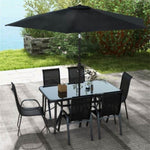 ZUN Outdoor dining table and chair package with umbrella 92203368