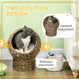 23.5" H grey cat bed with upholstered, cat basket bed cat house 35188807