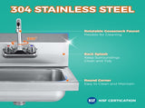 17" x 15" 304 Stainless Steel Wall Mounted Hand Sink.NSF Certified.Durable & Easy to W3629P365488