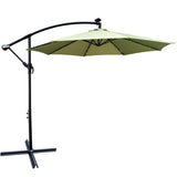 ZUN 10 ft Outdoor Patio Umbrella Solar Powered LED Lighted Sun Shade Market Waterproof 8 Ribs Umbrella W65642335