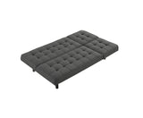 Dark Gray Futon Sofa Biscuit Tufting Seat Back 1pc Sofa Adjustable Headrest Converts to Chaise Couch B2741P314816
