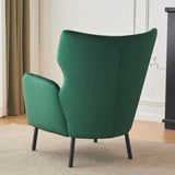 Wing Back Velvet Accent Chair, Modern Living Room Armchair Comfy Upholstered Single Sofa Chair for N765P197510N