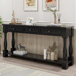 ZUN Console Table 63" Long Console Table with Drawers and Shelf for Entryway, Hallway, Living Room 84320608