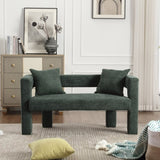 COOLMORE Modern Chenille Loveseat Sofa , Comfy Upholstered 2-Seater Sofa, Small Loveseat Accent W395P224849