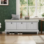 ZUN TREXM Classic Storage Bench with Cushioned Seat and Three Drawers for Entryway and Living Room N715P207812E