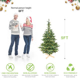 Artificial 7ft Green LED-lit Christmas Tree with 941PE/PVC Mixed Branch Tips,Hinged Premium & 75027859