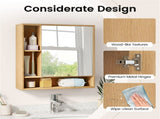 2 in 1 Mirrored Bathroom Wall Cabinet, Space-Saving Medicine Cabinet with Hidden Storage & Shelves 28407532