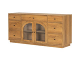 Cabinet with storage for living and dining room entrance, large size, 2 doors and 7 drawers, Natural N780P330601N