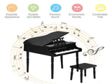 Black Kids Piano 30-Key Wood Toy Kids Grand Piano with Bench and Music Rack 65950282