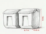 2 x 15L Ingredient Storage Bin, Dispenser Container Set with Measuring Cups, Attachable Casters & 15529913