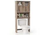 2-Door 3-Shelf MDF Toilet Cabinet with Melamine Finish Bathroom Vanity 23.23*8.66*66.93in Washed 65771588