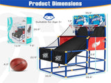 Dual Shot Kids Basketball Arcade Game - 2 Backboards4 PVC BallsPump, 3 Ages, BlackBlueRed 97311836