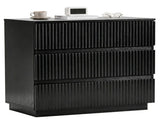 Handleless Grille-Finished 3-Drawer Bedside Table P2 Particleboard MDF & Melamine Veneer 57853983