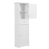 ZUN Tall Bathroom Storage Cabinet, Freestanding Storage Cabinet with Drawer and Adjustable Shelf, MDF 49560889