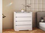 4 Drawer Dresser, Chest of Drawers Without Handle, White Dresser for Bedroom 100% Waterproof, Modern W132166400