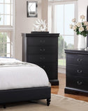 ZUN Elegant Bedroom 1pc Chest Of Drawers Black Color Drawers Tall Chest Plywood Furniture B011P238911