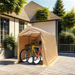 ZUN 7x8 ft Outdoor Portable Gazebo Storage Shelter Shed with 2 Roll up Zipper Doors & Vents Carport for W2373P186908