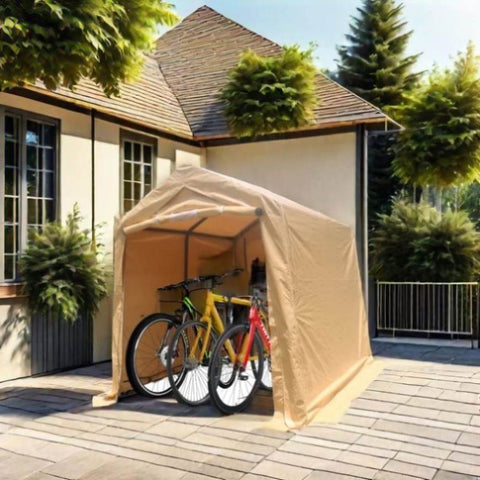 ZUN 7x8 ft Outdoor Portable Gazebo Storage Shelter Shed with 2 Roll up Zipper Doors & Vents Carport for W2373P186908