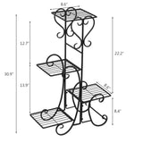 ZUN 4 Potted Square Flower Metal Shelves Plant Pot Stand Decoration for Indoor Outdoor Garden Black 34517195