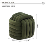060-Chenille Fabric Modern Knot Design Ottoman Makeup Stool Footstool, Comfortable and Stylish Seat W527P239020