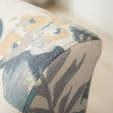 Capa Print Fabric Armless Contemporary Accent Chair, Blue Leaves T2574P164263