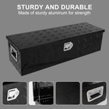 ZUN 39 Inch Truck Bed Tool Box Aluminum Heavy Duty Trailer Tool Box for Pickup Truck Bed RV Toolbox with W2788P190930