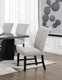 Unique Contemporary Gray Boucle Fabric Set of 2pc Dining Chairs Black Wooden Legs Parson Side Chair B011P234754