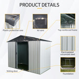 8ft x 4ft Outdoor Metal Storage Shed with Sliding Door and foundation for Backyard, Patio, Lawn W540P185253